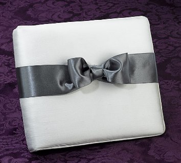 Silk and Platinum Bow Guest Book